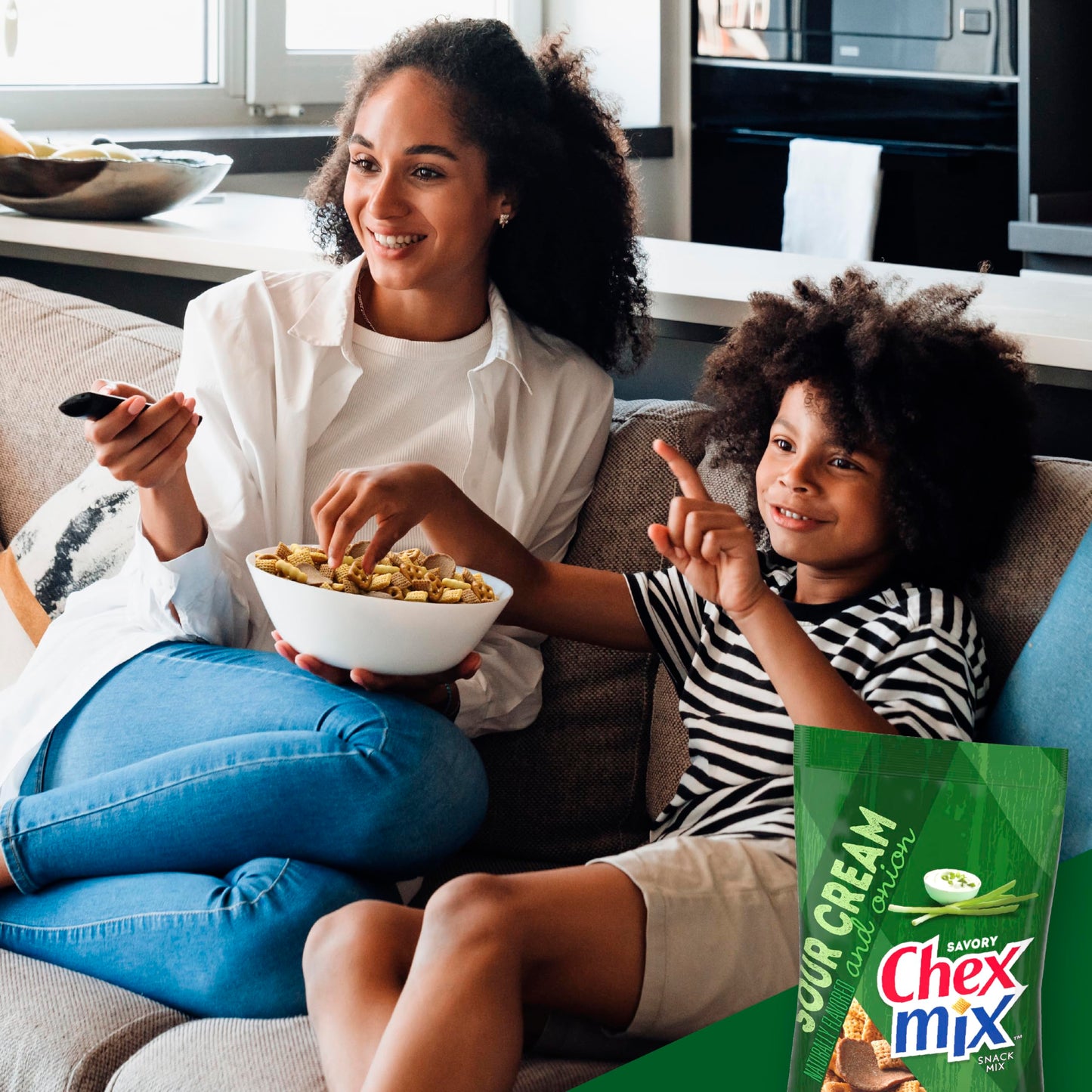 Chex Mix Snack Mix, Sour Cream and Onion, 8 oz Bag