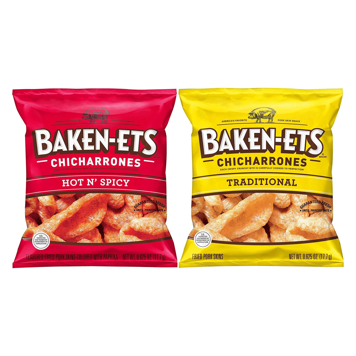 Baken-Ets Pork Rinds, Variety Pack, 0.625 Ounce (Pack Of 24)