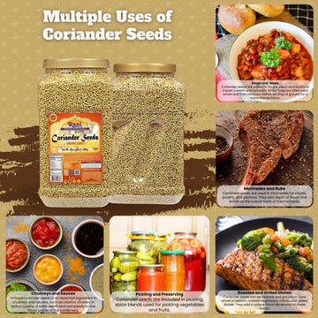 Rani Coriander (Dhania) Seeds Whole, Indian Spice 48Oz (3Lbs) 1.36Kg Bulk Pet Jar ~ All Natural | Gluten Friendly | Non-Gmo | Vegan | Kosher | Indian Origin
