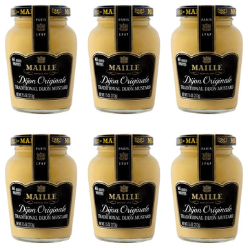 Maille Mustard, Dijon Originale No Added Sulfites, 7.5 oz, 6 Count (Packaging may vary)