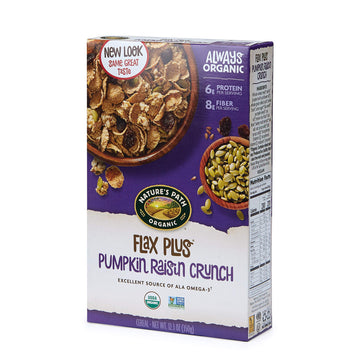 Nature s Path Organic Flax Plus Pumpkin Raisin Crunch Cereal, 12.3 oz (Pack of 12), Non-GMO