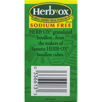 Herb-Ox Bouillon - Instant Broth - Granulated - Seasoning - Chicken - Sodium Free - Gluten Free - 1 Box - 8 Packets - 1.2 Ounces