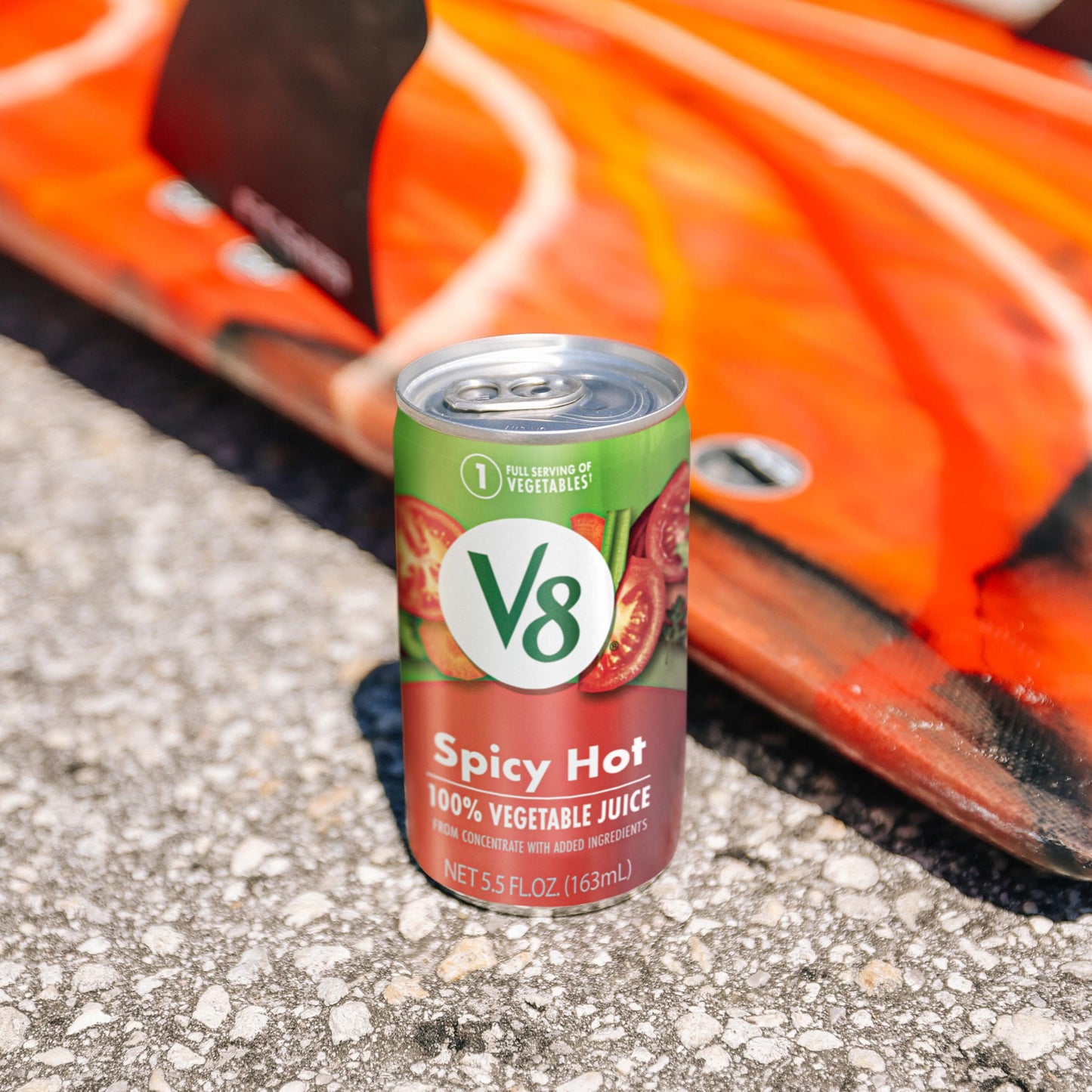 V8 Spicy Hot Vegetable Juice, 5.5 fl oz Can, Pack of 8, Model 200000026923