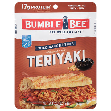 Bumble Bee Teriyaki Seasoned Tuna, 2.5 Oz Pouch - Ready To Eat - Wild Caught Tuna Packet - 17G Protein Per Serving