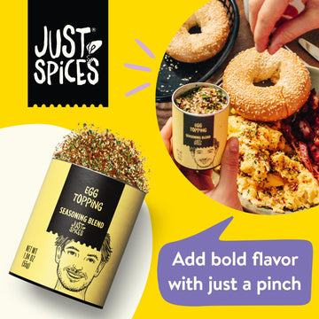 Just Spices Egg Topping - 1.94 OZ Breakfast Seasoning with Sesame, Chilli, Tomato & Sea Salt for Flavorful Eggs