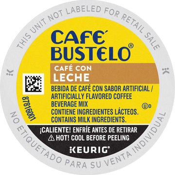 Café Bustelo Café Con Leche Flavored Espresso Style Coffee, 60 Keurig K-Cup Pods