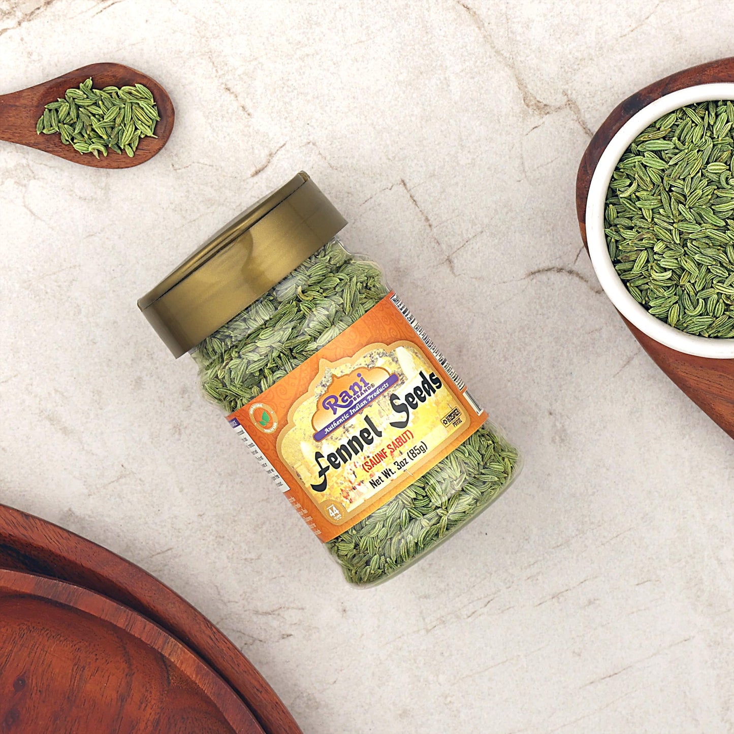 Rani Fennel Seeds Whole Spice, 3oz (85g) PET Jar, All Natural, Gluten Friendly, NON-GMO, Vegan, Indian Origin