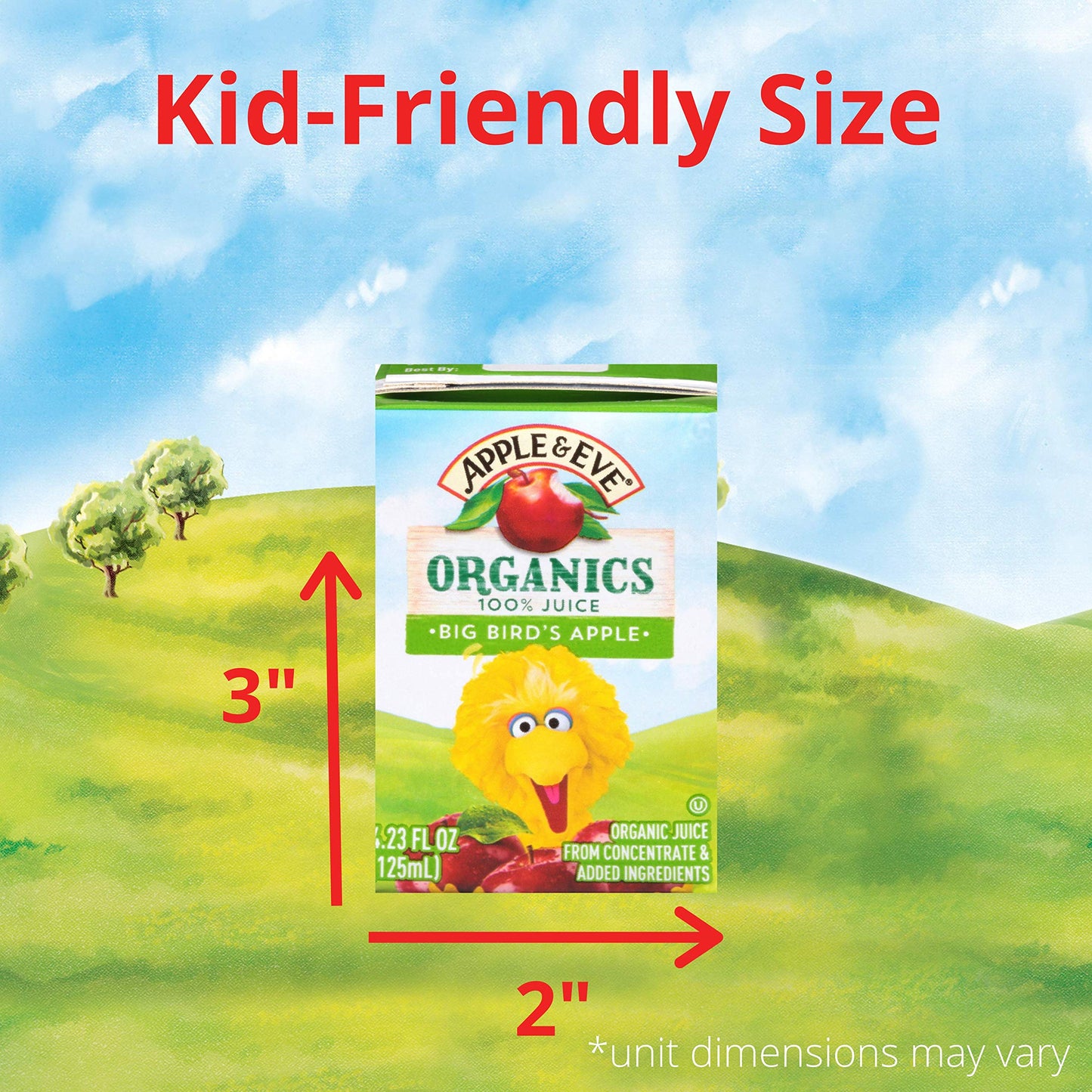 Apple & Eve Sesame Street Organics, Big Bird'S Apple Juice, 4.23 Fluid Oz, 40 Count