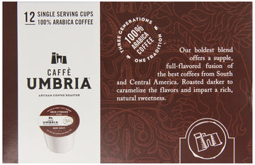 Caffe Umbria Single Serving Coffee Cups, Arco Etrusco Blend, 12 Count