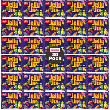 DOUzzle Back To School Jelly Jix Chewy Candies, Mini Packs (30 Count, 1 Pack) Individually Wrapped, Party Favor, Goodie Bag & Pi