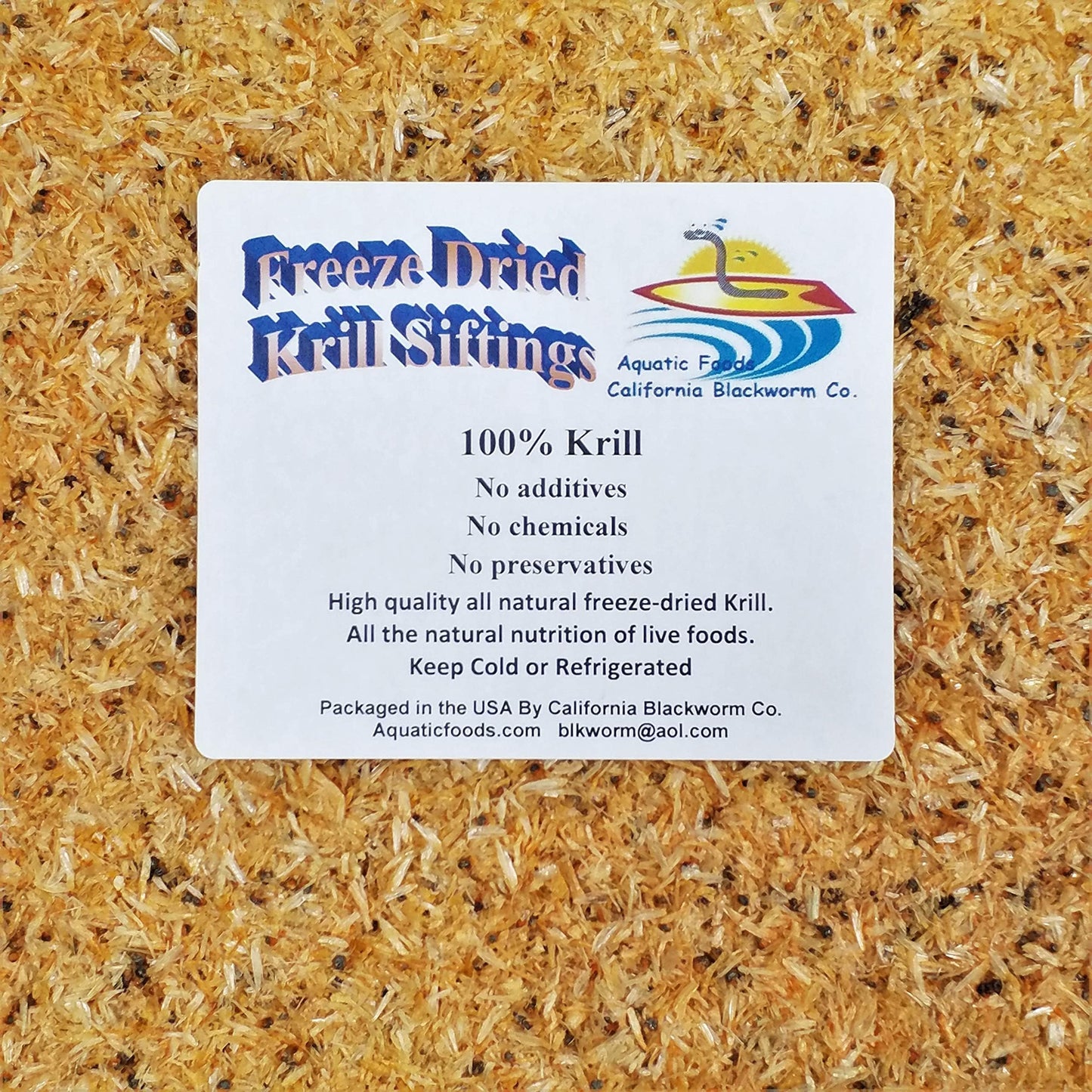 Aquatic Foods Inc. Freeze Dried Arctic Krill Semi Powdered Siftings For Fry Babies Small Fish And Diy Fish Food Makers - 1-Lb