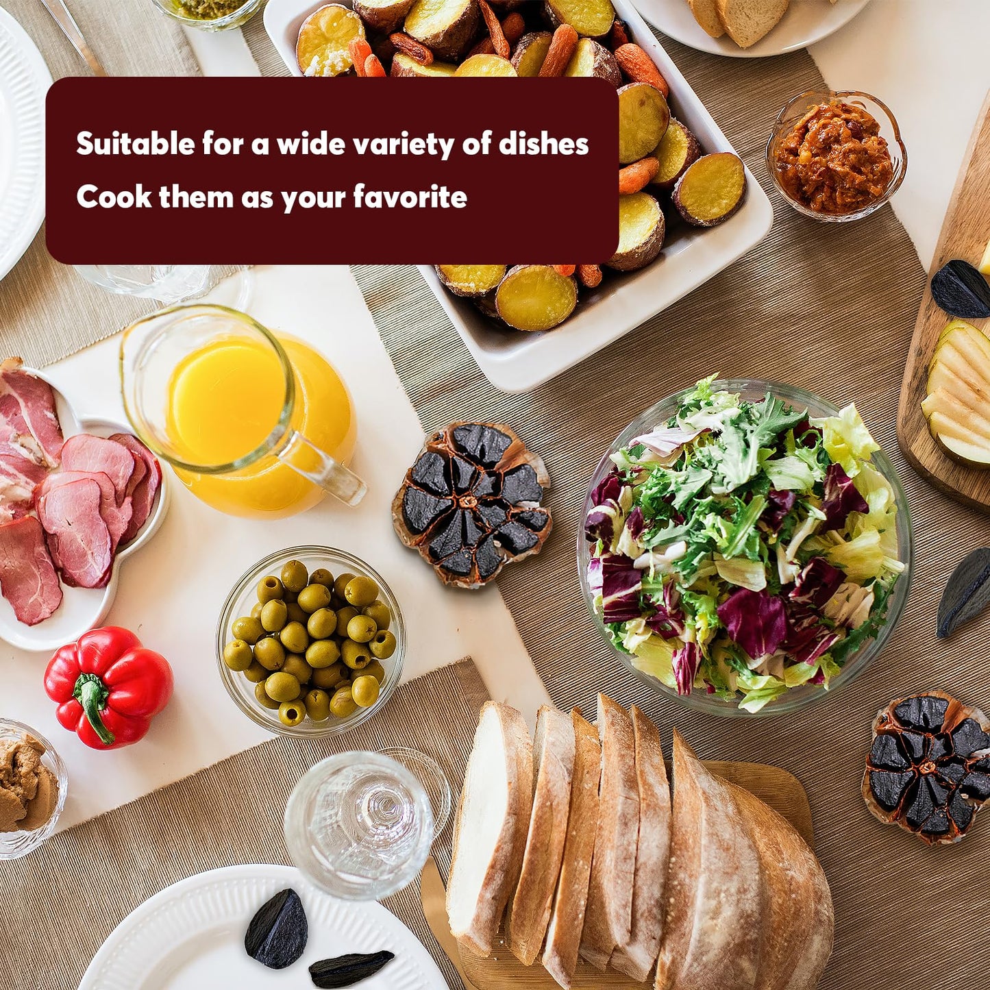 ONETANG Black Garlic 7.05 Oz (200g.), Multiple Black Garlic Fermented for 90 Days, Super Foods, Non-GMO, Non-Additives, High in