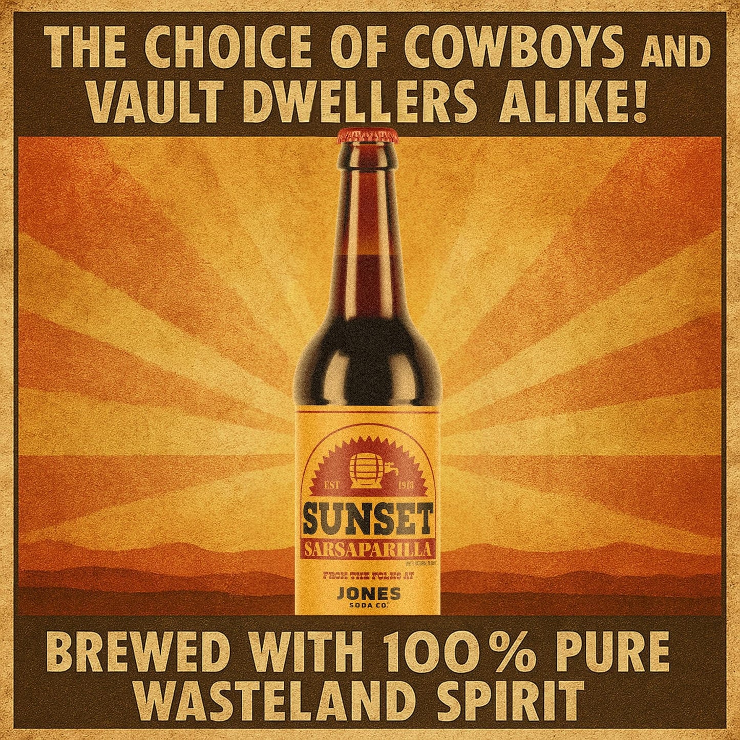Fallout Sunset Sarsaparilla 12oz Jones Soda | 12 Pack