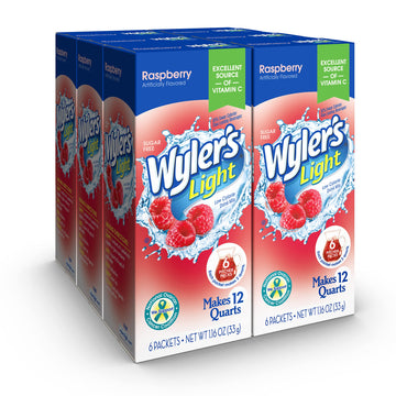 Wyler'S Light Pitcher Packs, Water Drink Mix, Raspberry, 6 Boxes (36 Pitcher Packets)