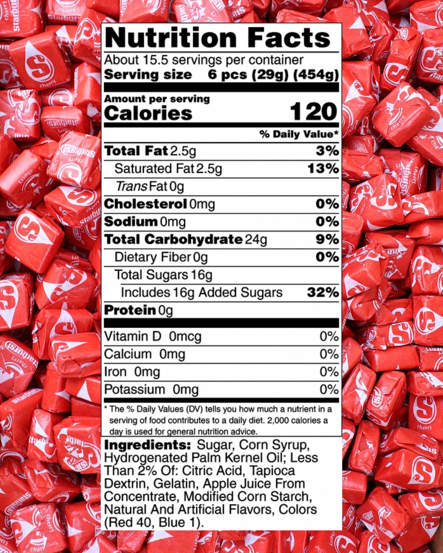 All Red Star Candy, Bulk Burst Red Cherry Candies for Buffet, Parties, and Pinatas (1 Pound)