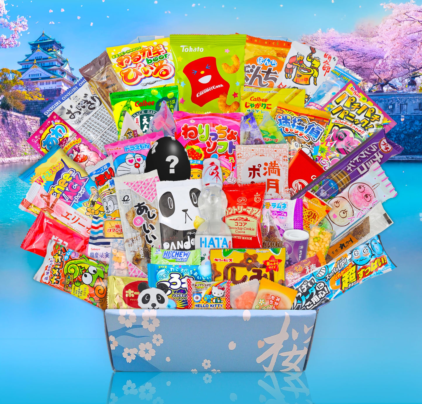 Sakura Box Japanese Candy & Snacks Dagashi Set - 50 Pieces Gift Box, 1 Count