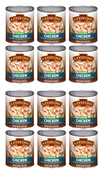 Keystone Meats All Natural Heat and Serve Canned Chicken 28 Oz Fully Cooked Canned Meat Shelf Stable Emergency Survival Canned F