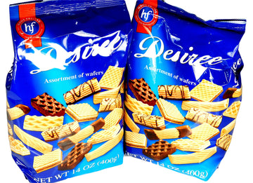 Hans Freitag Desiree Assortment Of Wafers Gourmet Cookie Snacks Imported From Germany 2 Pack X 14 Oz / 400 G Each)