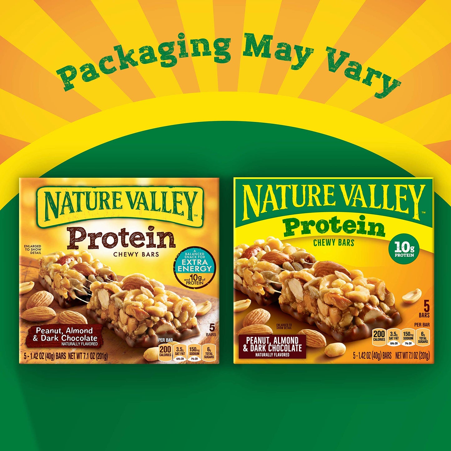 Nature Valley Chewy Protein Granola Bars, Peanut Almond Dark Chocolate, 5 Bars, 7.1 OZ