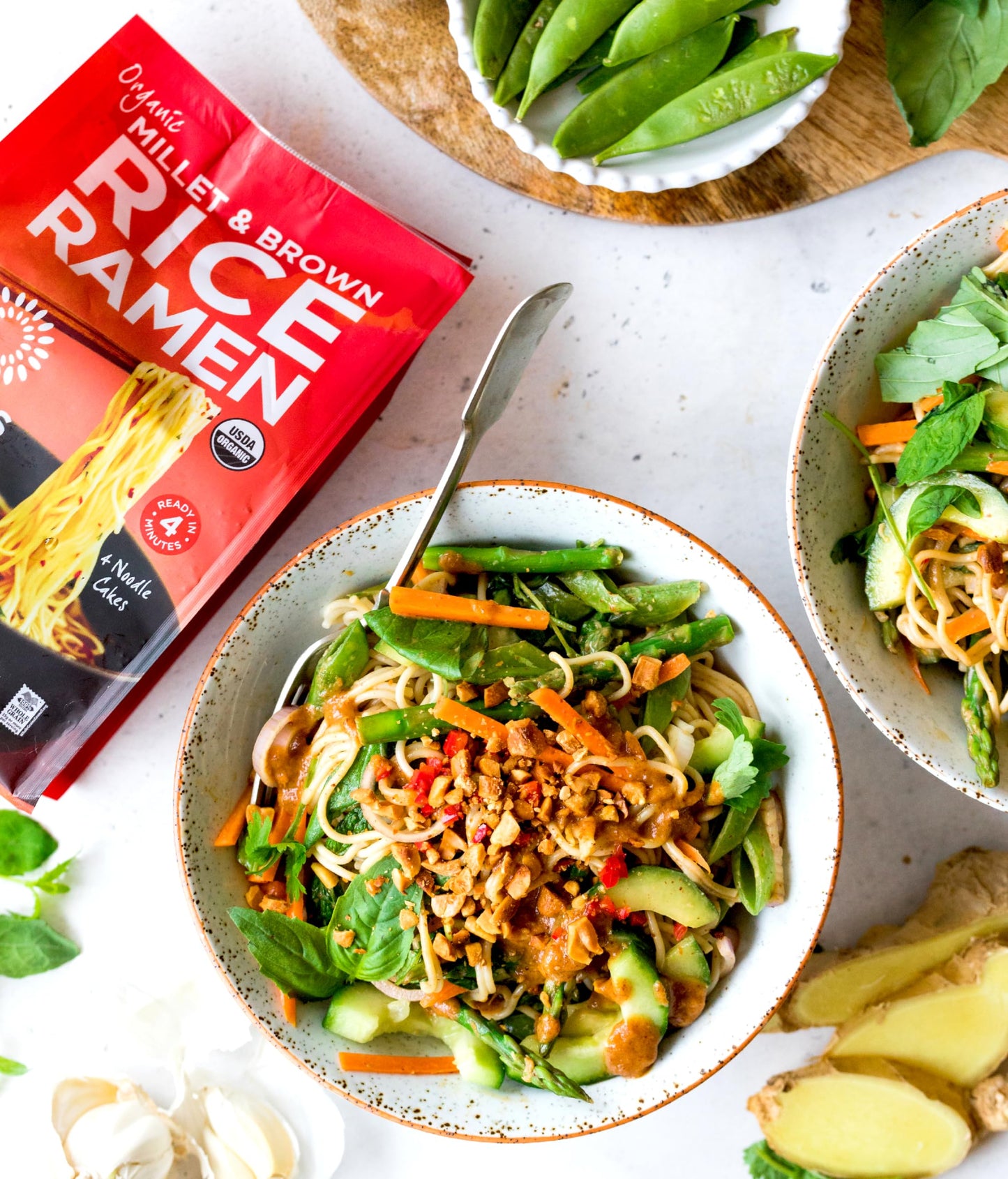 Lotus Foods Organic Millet & Brown Rice Ramen - Gluten Free Ramen Noodles, Whole Grain Ramen Noodles, Organic Vegan Ramen, Low Sodium Rice Noodles, Organic, Gluten-Free, Vegan - 10 Oz Bags (Pack Of 3)