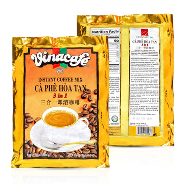 Vinacafe 400 Cts Vietnamese Instant Coffee Mix 3 In 1 Single Serves (Pack Of 20 | 20 Sachets Per Bag)