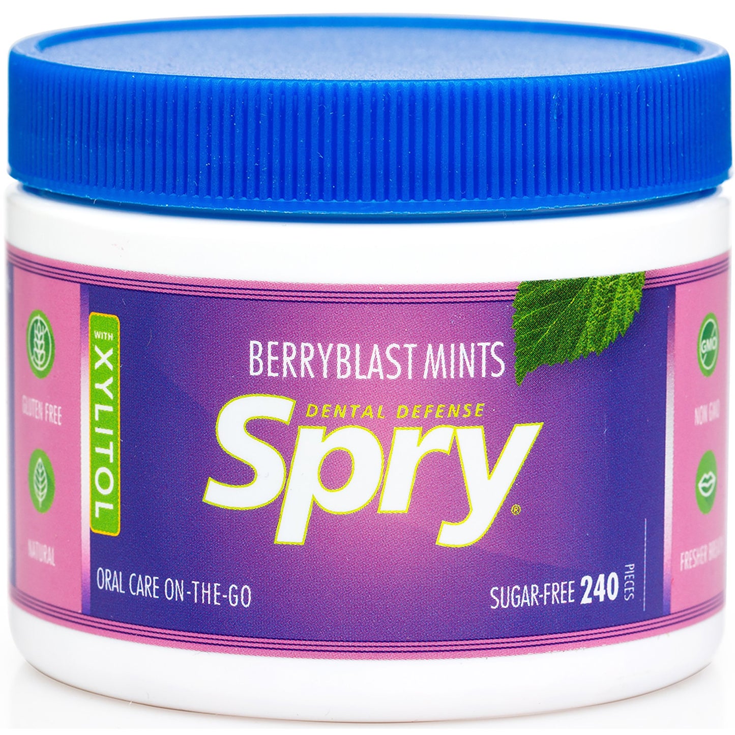 Spry Xylitol Berry Blast Mints Sugar Free Candy - Breath Mints That Promote Oral Health, Dry Mouth Mints That Increase Saliva Production, Stop Bad Breath, 240 Count (Pack Of 4)