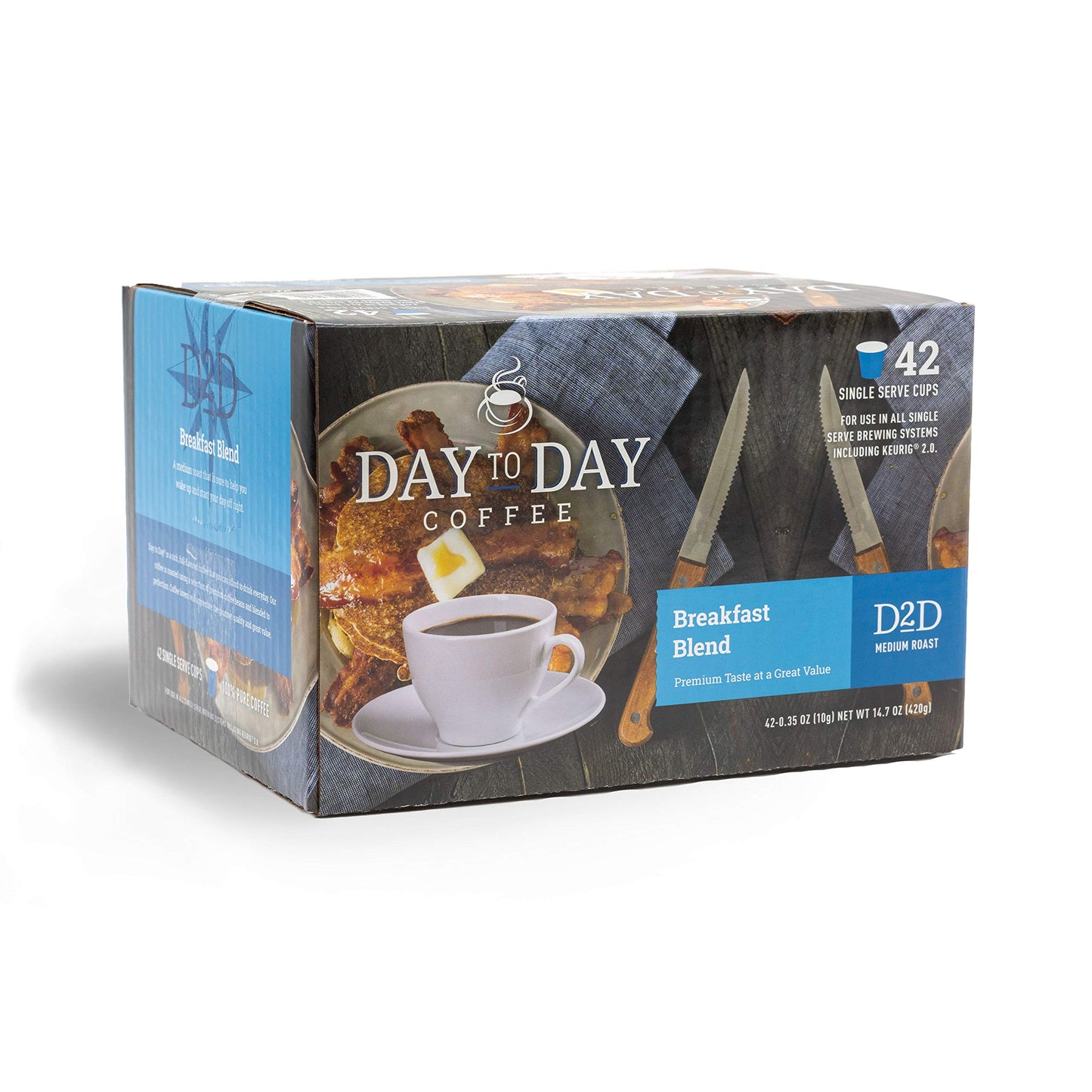 Day To Day 42-Count Breakfast Blend Medium Roast Single Serve Coffee Pods For K-Cup Keurig Beverage Makers (Breakfast Blend 42 Count (Pack Of 1))