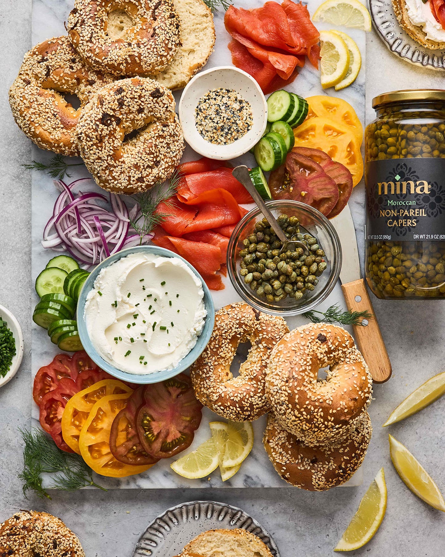 Mina Capers Non Pareil 7 oz, Perfect Mediterranean Seasoning or Garnish, Moroccan Capers Jar, Made with only Capers, Water, Vine