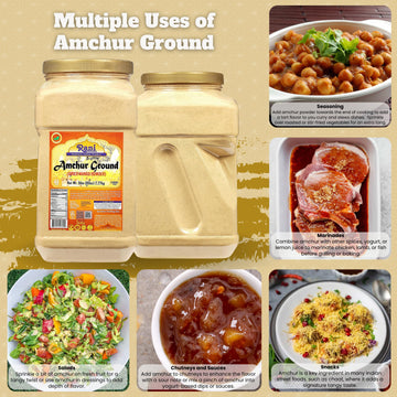 Rani Amchur (Mango) Ground Powder Spice 80Oz (5Lbs) 2.27Kg Bulk Pet Jar ~ All Natural, Indian Origin | No Color | Gluten Friendly | Vegan | Non-Gmo | Kosher | No Salt Or Fillers