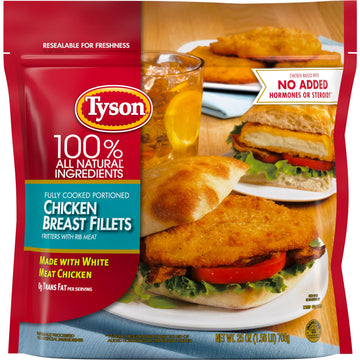 Tyson Fully Cooked Portioned Chicken Breast Fillets, 25 oz. (Frozen)