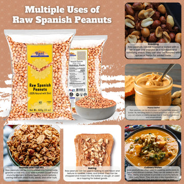 Rani Raw Spanish Peanuts 100% Natural With Skin (Uncooked, Unsalted) 14Oz (400G) ~ Vegan | Gluten Friendly | Fresh Product Of Us