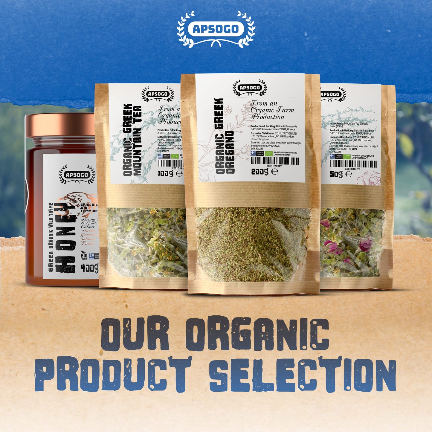 Apsogo Oregano - Organic Dried Oregano Produced In Greece - Premium Quality & Excellent Taste (7.05Oz (Pack Of 2))