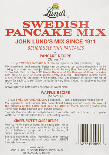 Lunds Pancake Mix, Swedish, 12 Oz