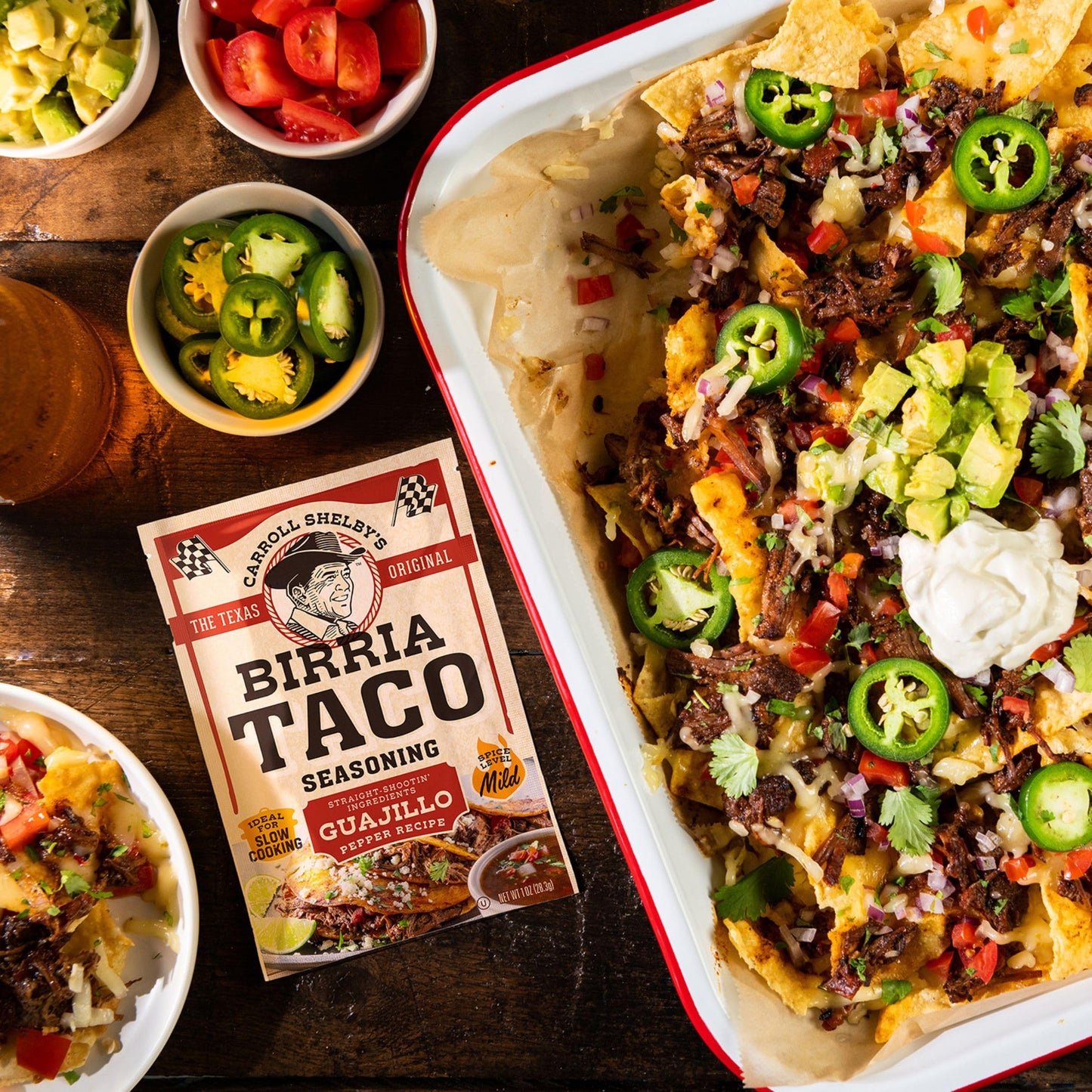 CARROLL SHELBYS ORIGINAL TEXAS BRAND Authentic Birria Taco Seasoning, Savory & Spicy Flavors, Pack of 6 (1 Ounce Each)