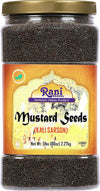 Rani Black Mustard Seeds Whole Spice (Kali Rai) 80oz (5lbs) 2.27kg Bulk PET Jar ~ All Natural | Gluten Friendly | NON-GMO | Kosh