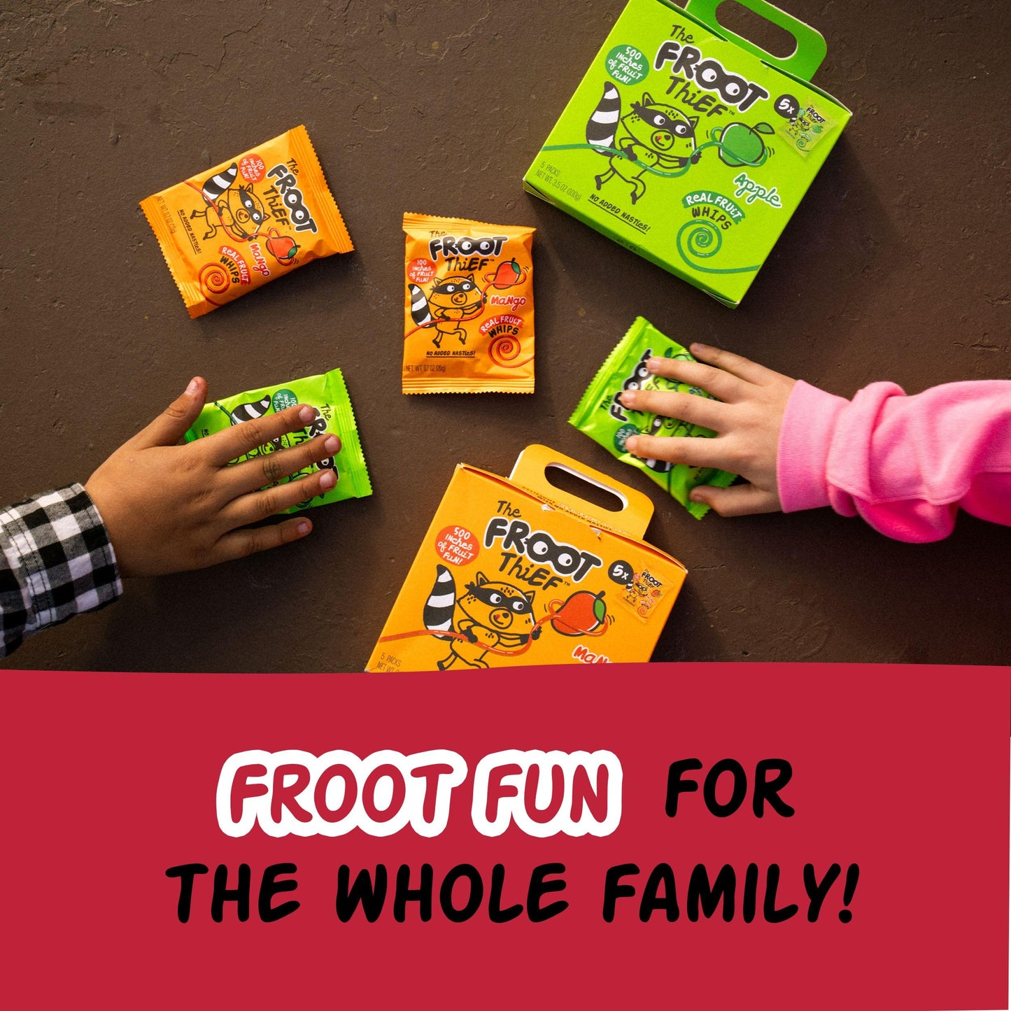 The FROOT Thief Real Fruit Snack Whips BIG Variety Pack, Nut Free, Individual Bags for Kids School Lunches, 10xStrawberry, 10xMi