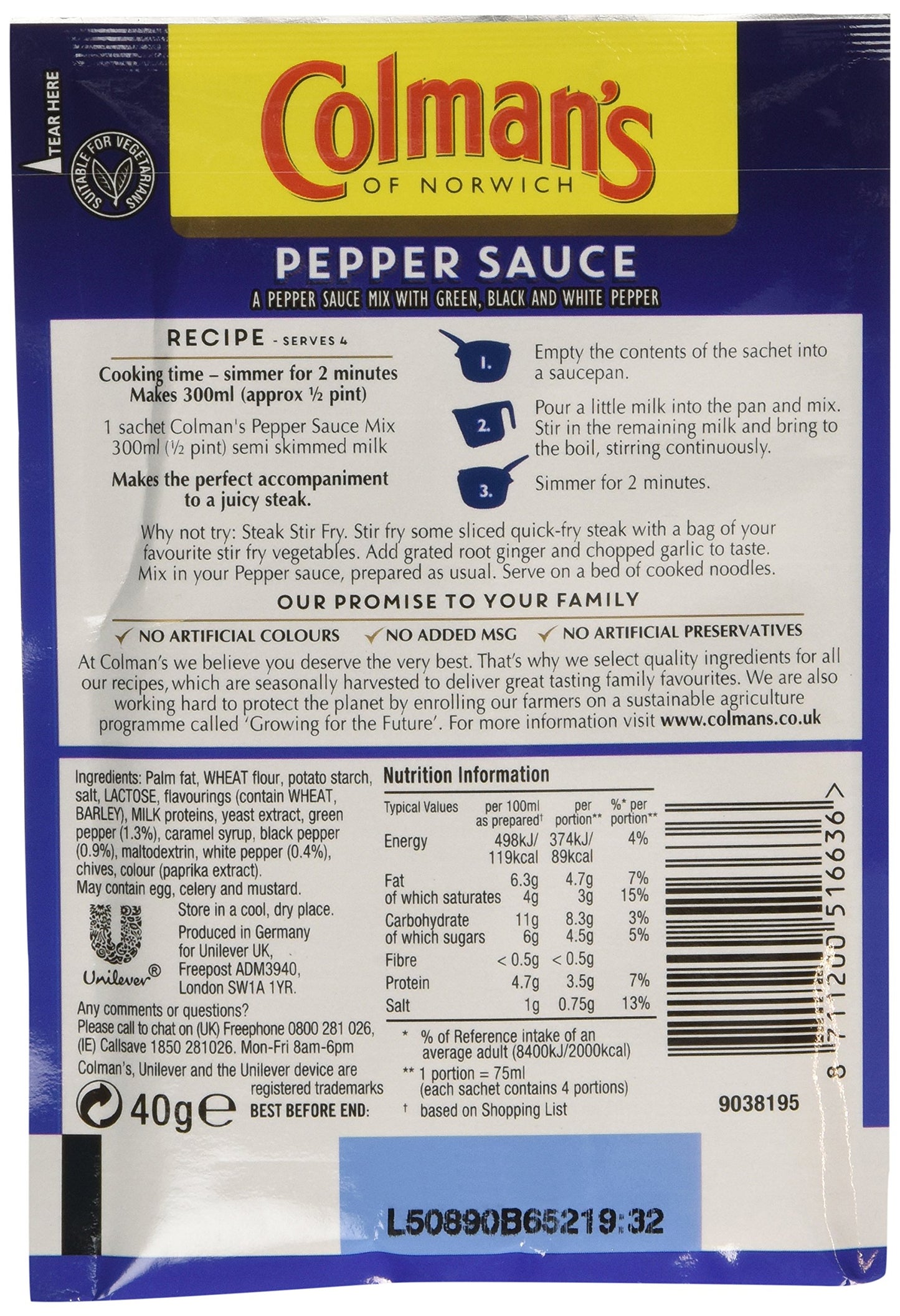 Colmans Seasoning Mix - Pepper 40g