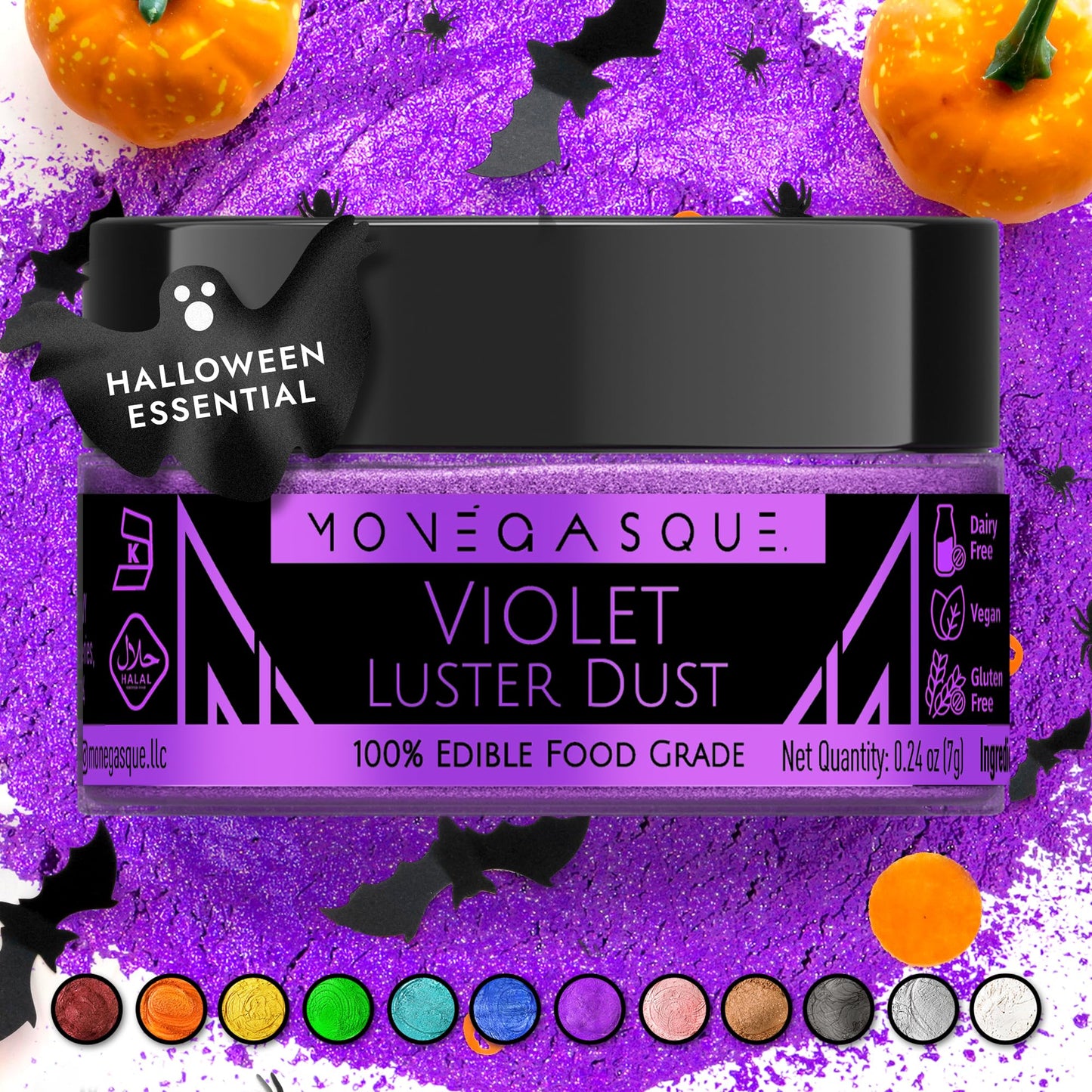 Mon Gasque Violet Purple Luster Dust Edible Glitter For Cocktails 7G- Premium Purple Edible Glitter Purple - Purple Edible Cock