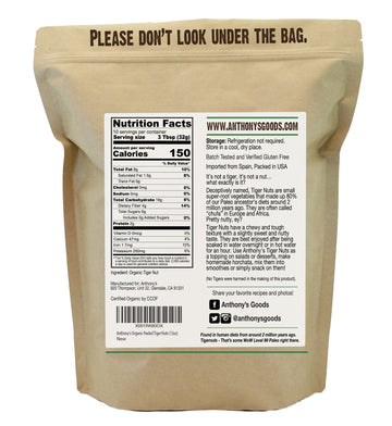 Anthony'S Organic Peeled Tiger Nuts, 12 Oz, Raw, Gluten Free, Non Gmo, Paleo Friendly