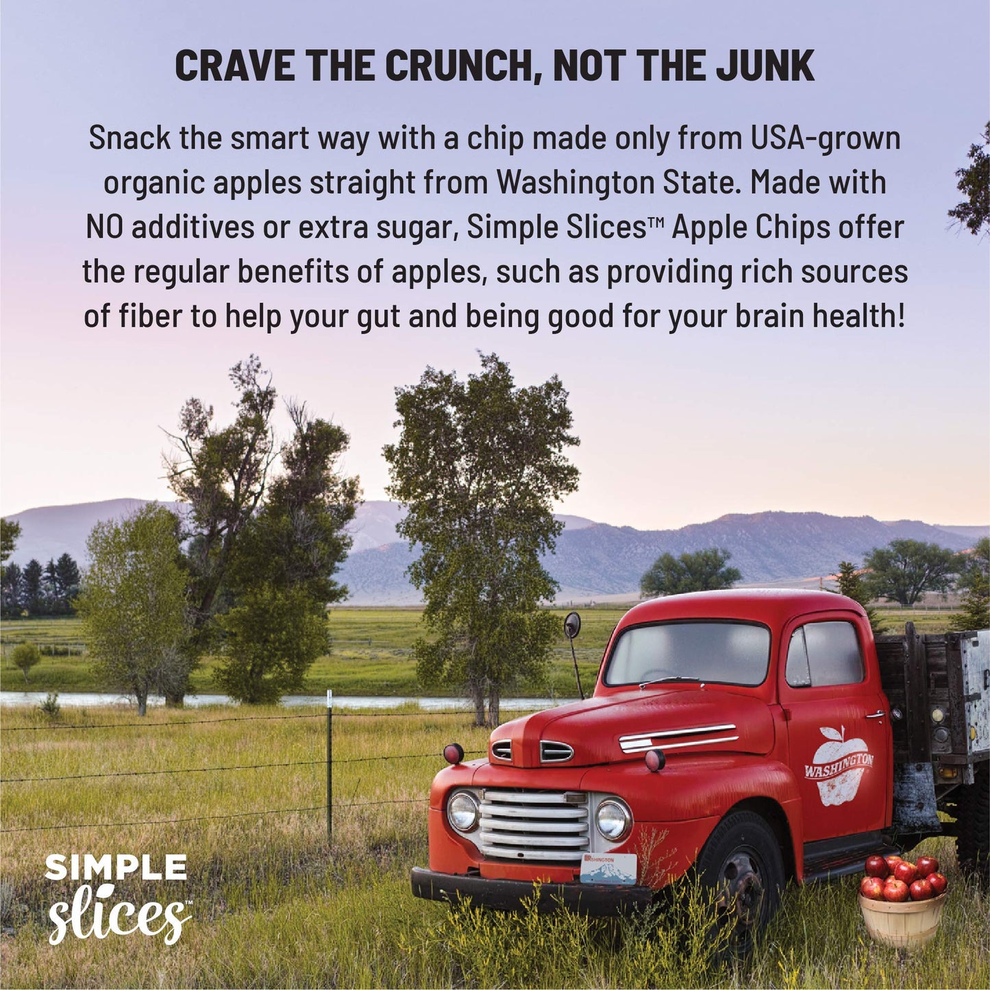 Gourmet Nut Simple Slices Organic Baked Apple Chips, USA Grown Apples, No Added Sugar, Red Apples, 3.5oz bags, Pack of 3, 10.5oz