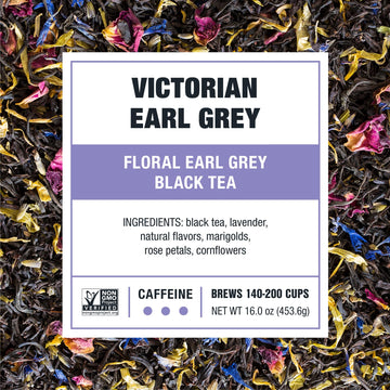 Tiesta Tea Victorian Earl Grey Loose Leaf Black Tea, High Caffeine, 16oz Bulk Pouch, Makes Up to 200 Cups, Hot or Iced Brew