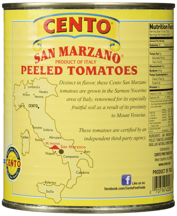 San Marzano Certified Cento Italian Peeled Tomatoes, Case Of 4 /28 Oz