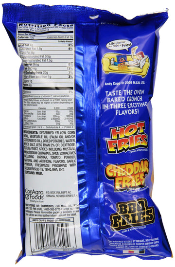 Andy Capp s Hot Fries, 3 oz, 7 Pack