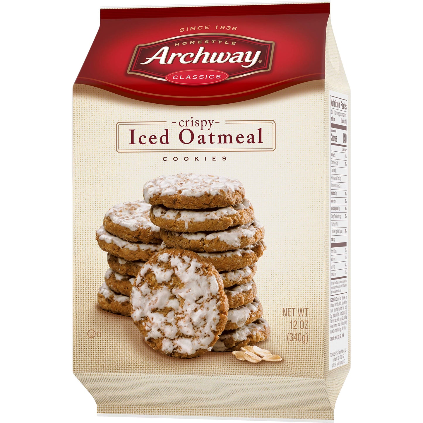 Archway Crispy Iced Oatmeal Cookies, 12 Oz – Deliciously Crunchy Snack, Perfect for Any Occasion