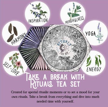 Acorus | Rituals Tea Set | Natural Assorted Tea Hamper Box | Tea Gift Set Of 6 Different Teas | Herbal And Fruit Tea Sampler | T