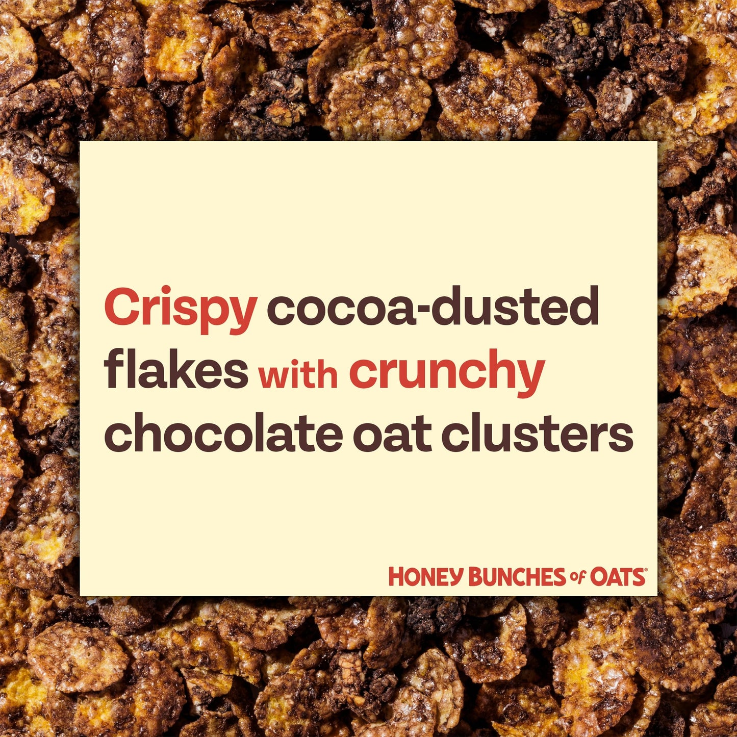Post Honey Bunches of Oats Chocolate, Made with Whole Grain Cereal, Breakfast Cereal, 18oz Box