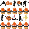 36 Pcs Basketball Cupcake Toppers Glitter Star Player Cupcake Picks Basketball Hoop Game Shoe Sports Ball Cake Decorations For Sports Theme Baby Shower Birthday Party Supplies