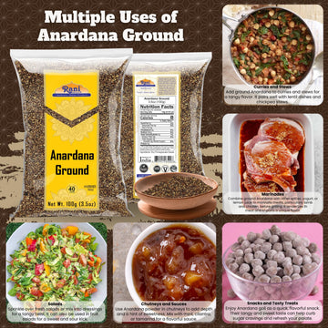 Rani Anardana (Pomegranate) Ground, Indian Spice 3.5Oz (100G) ~ All Natural | No Color | Gluten Friendly | Vegan | Non-Gmo | Kosher | No Salt Or Fillers