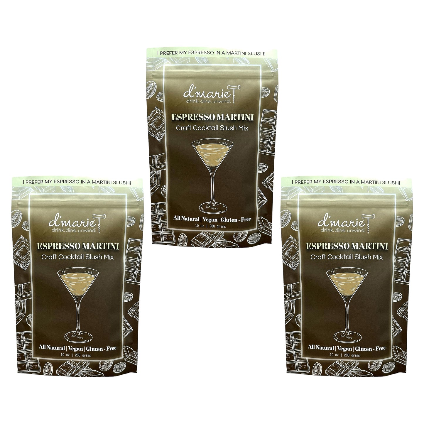 DMARIE Frozen Cocktail Drink Mix - All Natural Low Sugar - Makes 8 Slushies - 10 Ounce (Pack of 3)