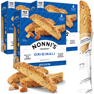 Nonni'S Originali Almond Biscotti Italian Cookies - 3 Boxes Biscotti Individually Wrapped Cookies - Italian Biscotti Cookies Bak
